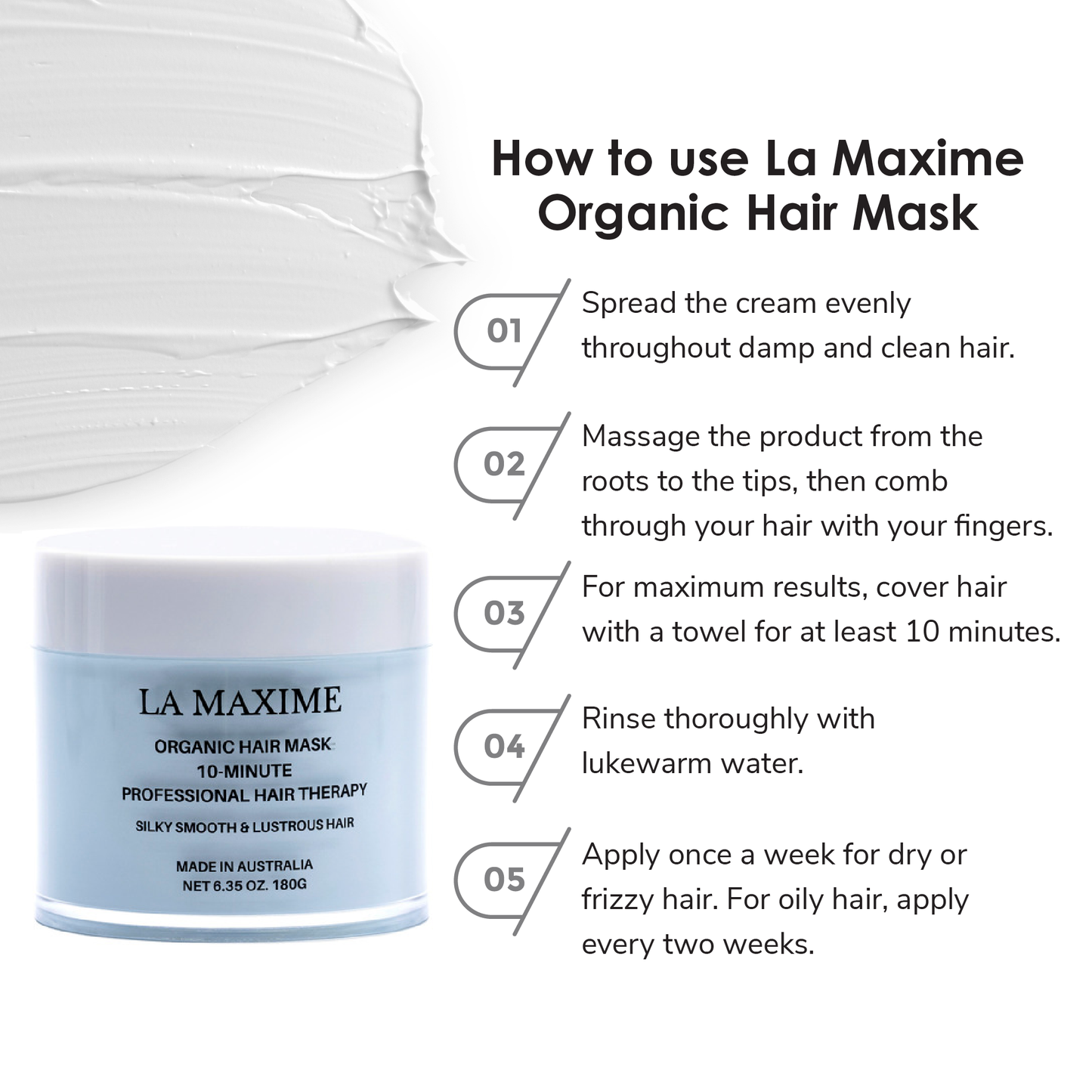 ORGANIC HAIR MASK 10-MINUTE PROFESSIONAL TREATMENT FOR DRY, FRIZZY HAIR